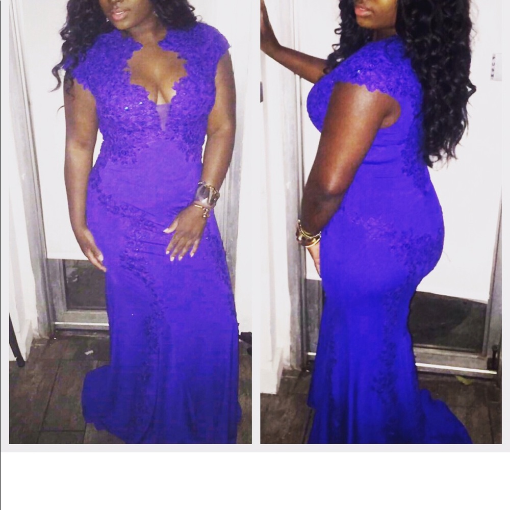 Royal blue gown